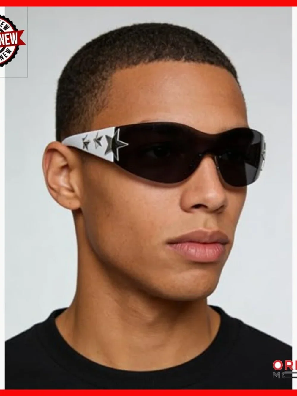 Rimless Y2K Sunglasses Wrap Around Shield Glasses UV400 Protection